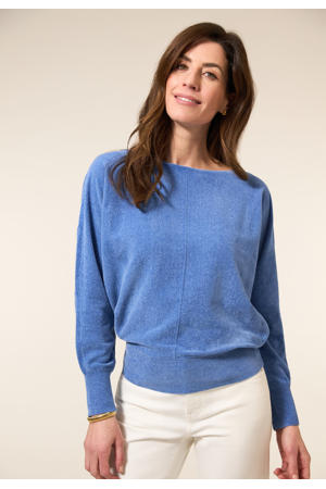 pullover blauw fijn gebreid