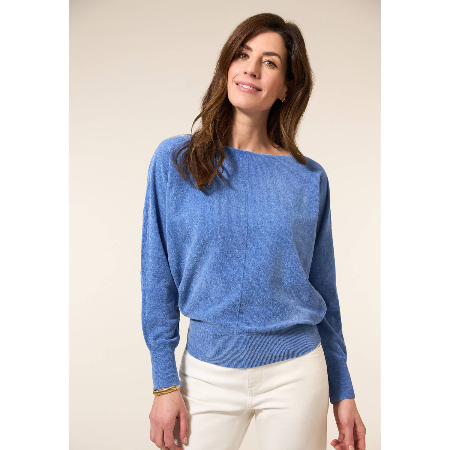 Miss Etam pullover blauw fijn gebreid