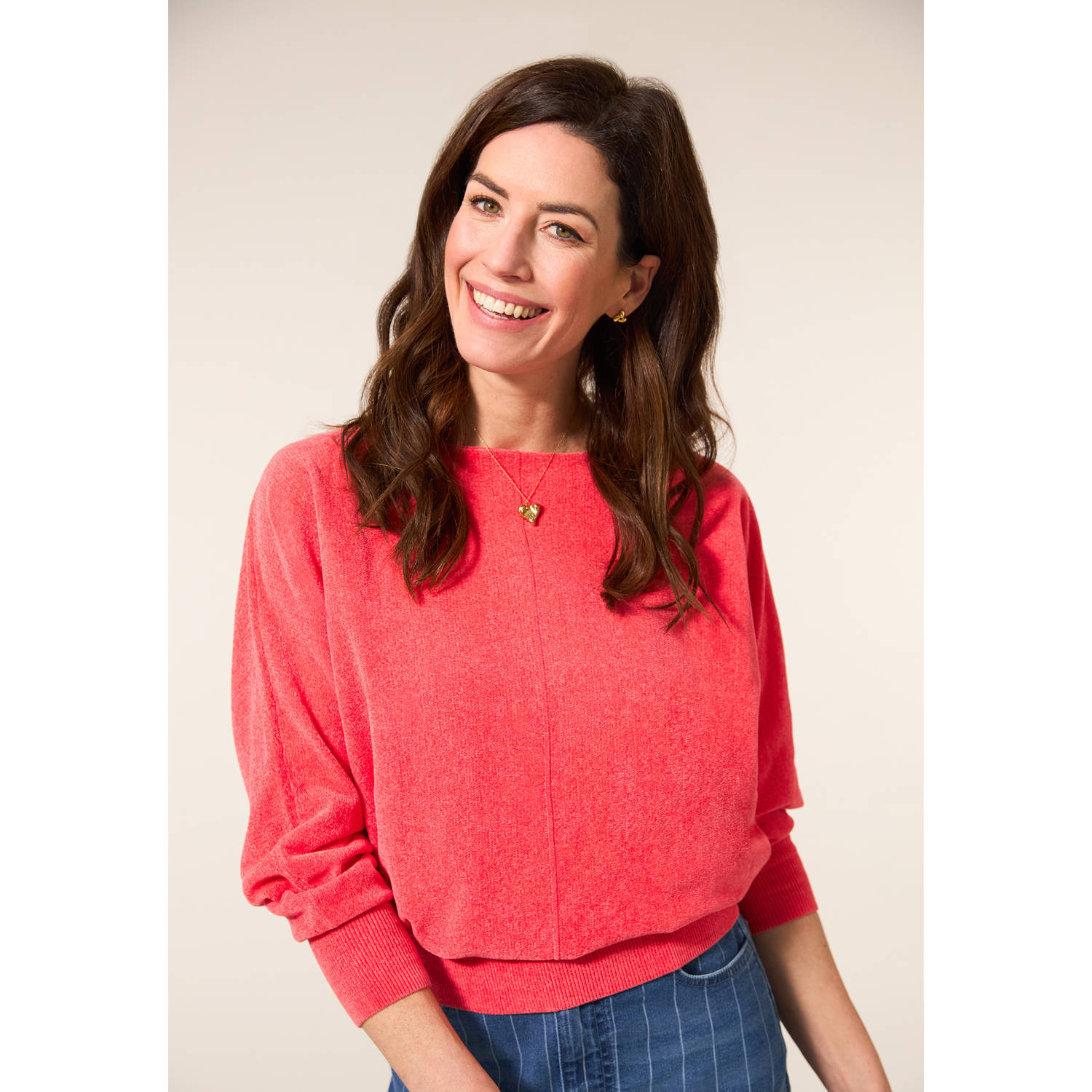 Miss Etam pullover roze fijn gebreid