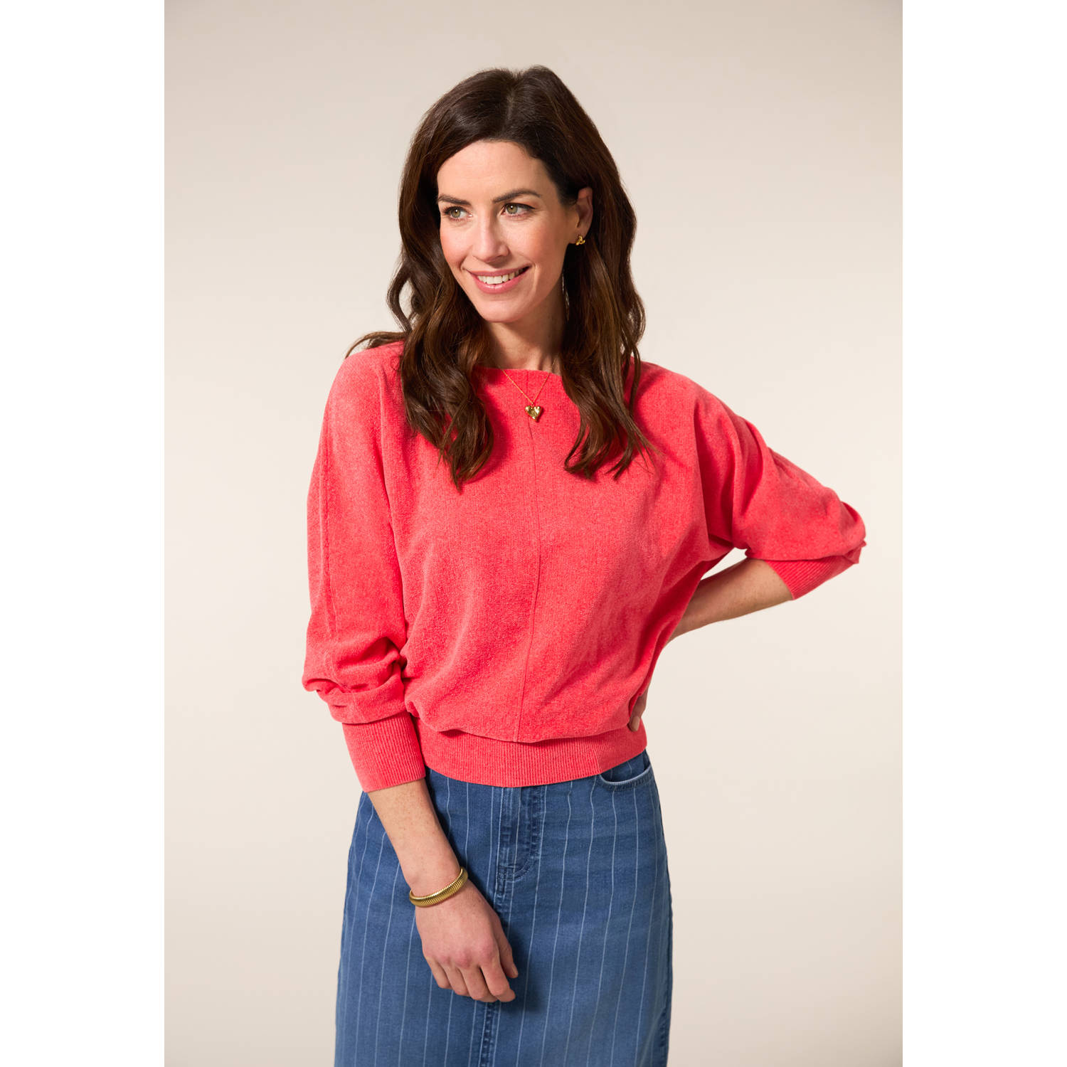 Miss Etam pullover roze fijn gebreid
