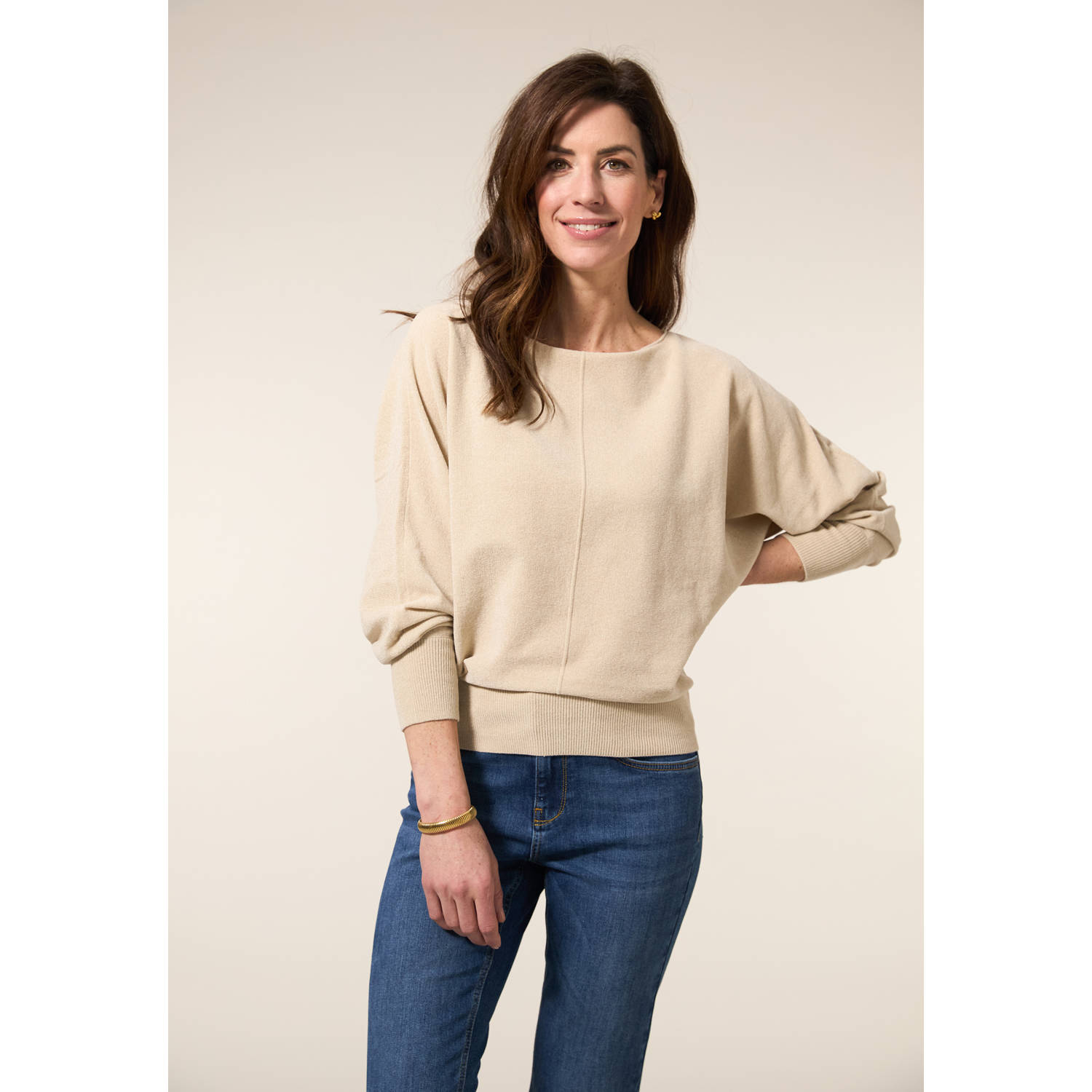 Miss Etam pullover zand fijn gebreid