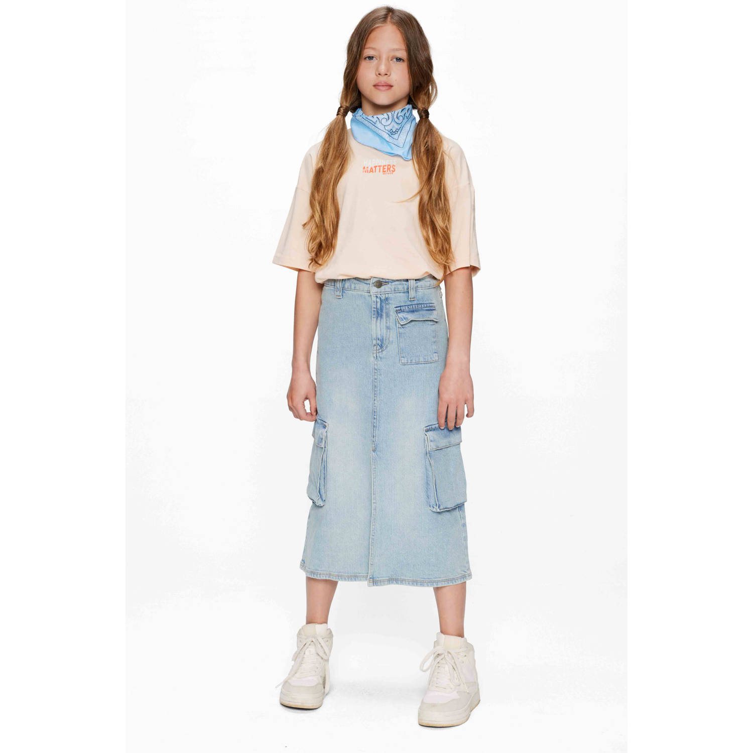 Retour Jeans denim spijkerrok light blue denim