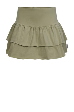 midi rok strokenrok groen