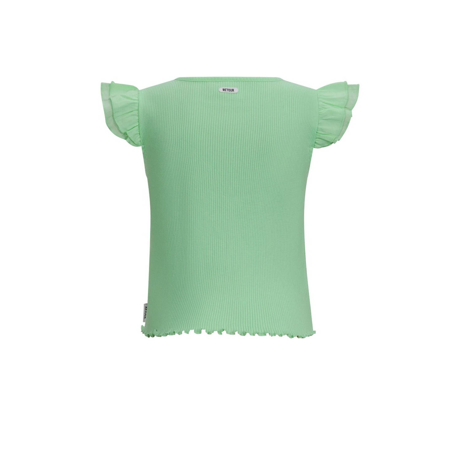 Retour Jeans T-shirt groen rib gebreid