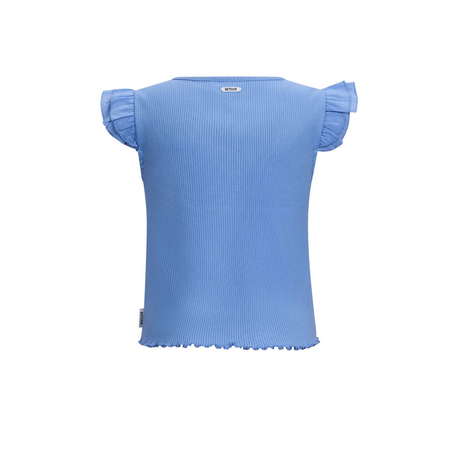 Retour Jeans T-shirt lichtblauw rib gebreid