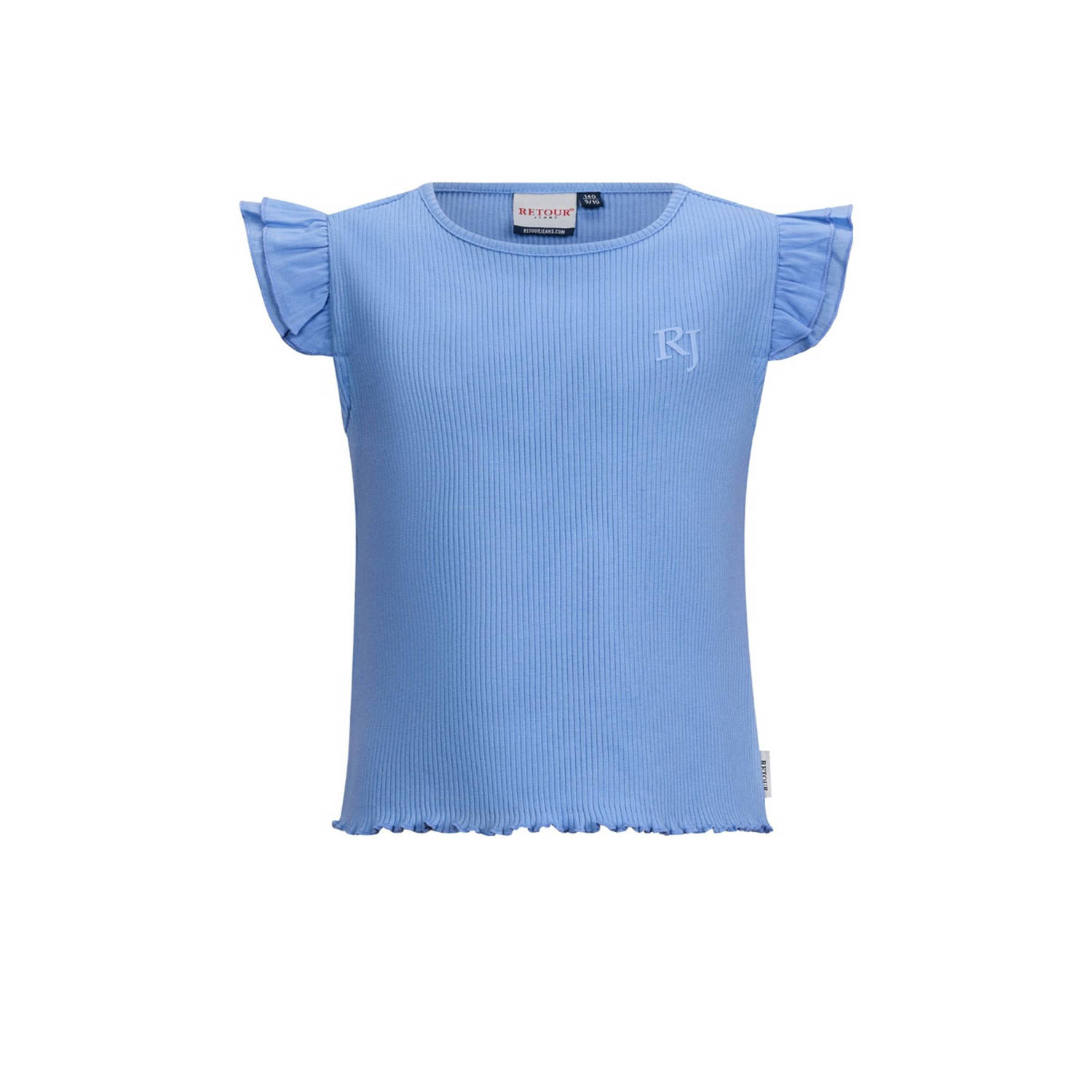 Retour Jeans T-shirt lichtblauw rib gebreid