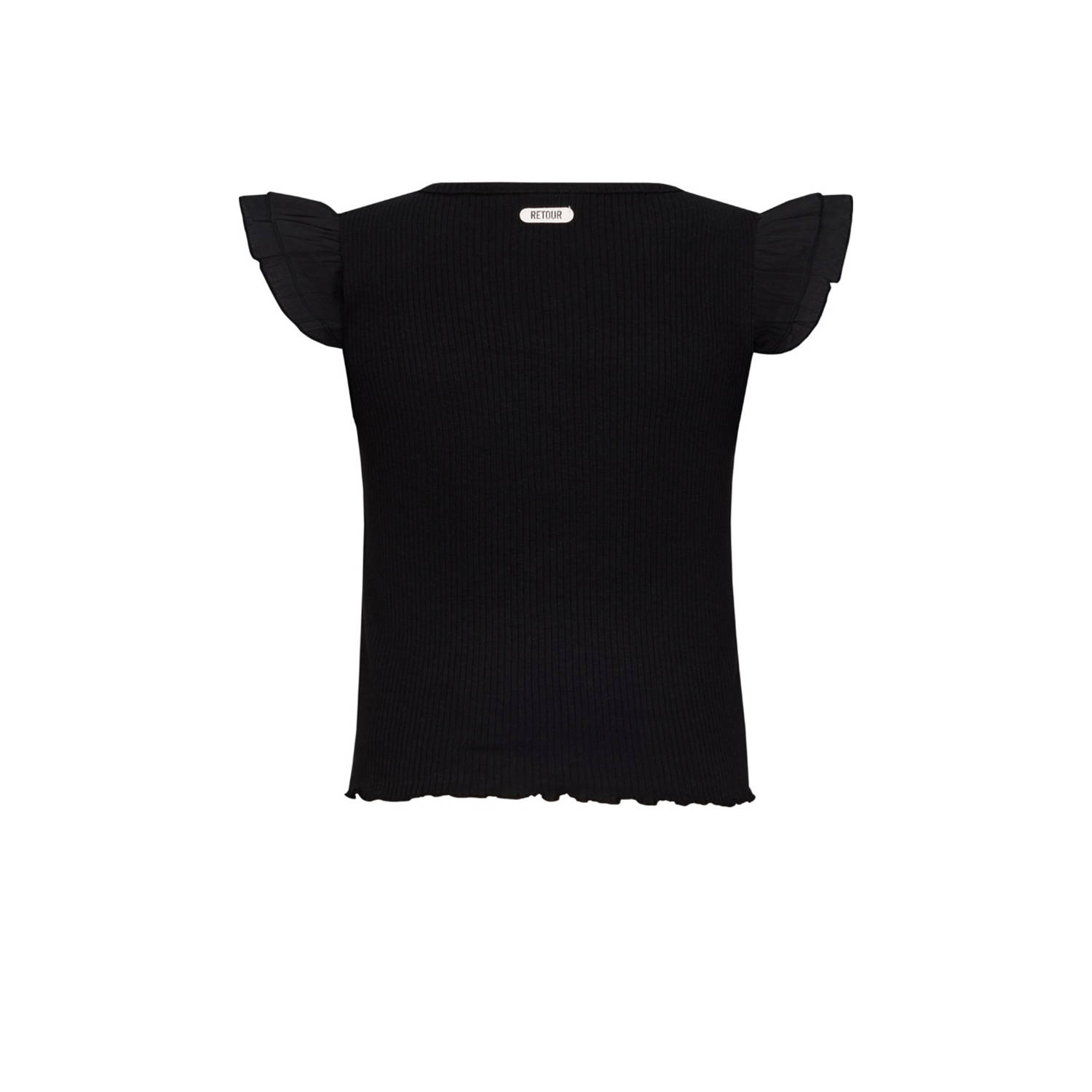Retour Jeans T-shirt zwart rib gebreid