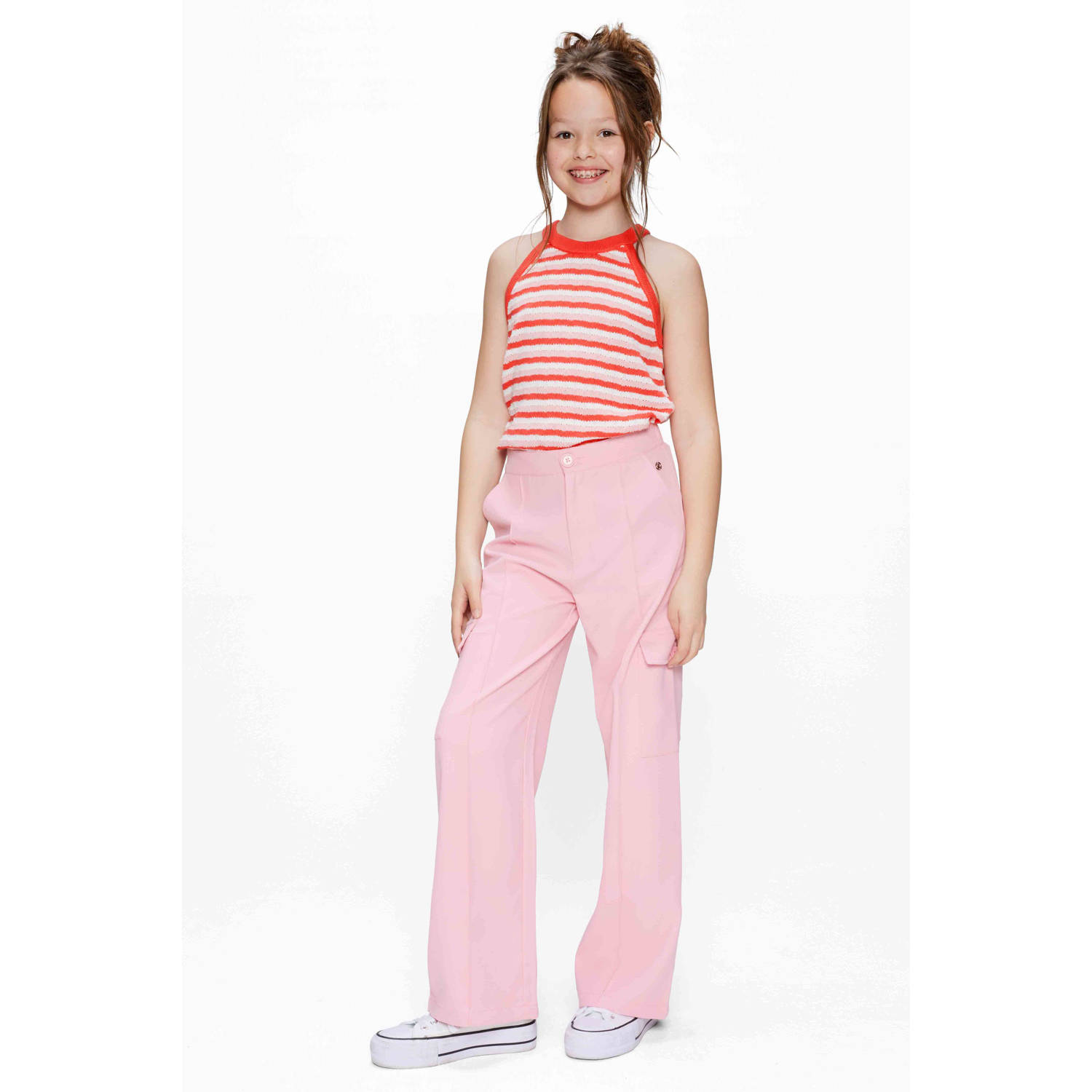 Retour Jeans loose cargo broek roze