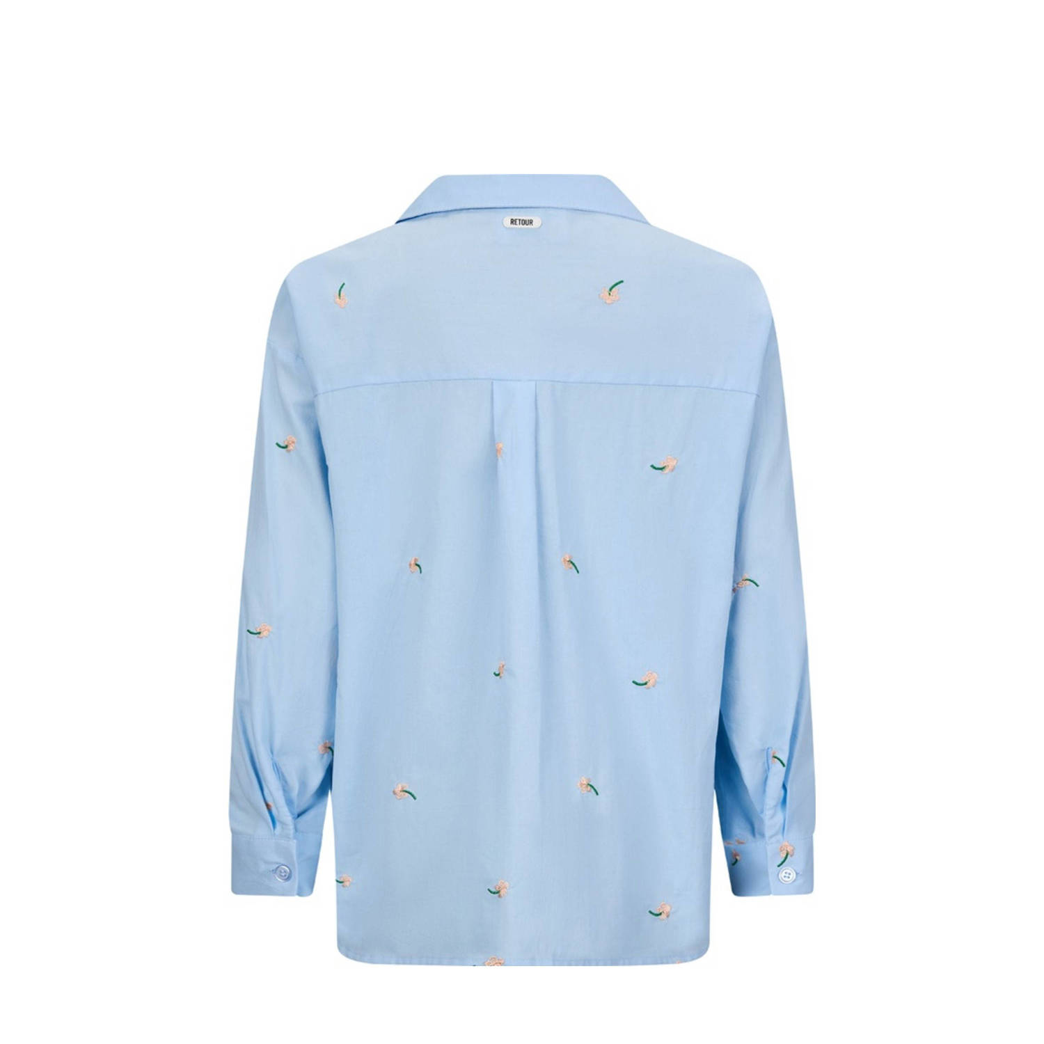 Retour Jeans blouse lichtblauw broderie