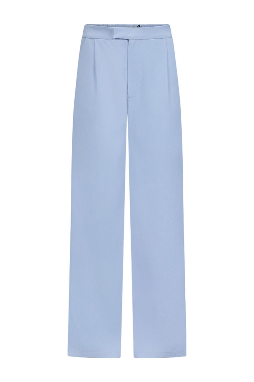 Lichtblauwe meisjes Retour Jeans loose casual broek van polyester met regular waist, rits- en haaksluiting en effen