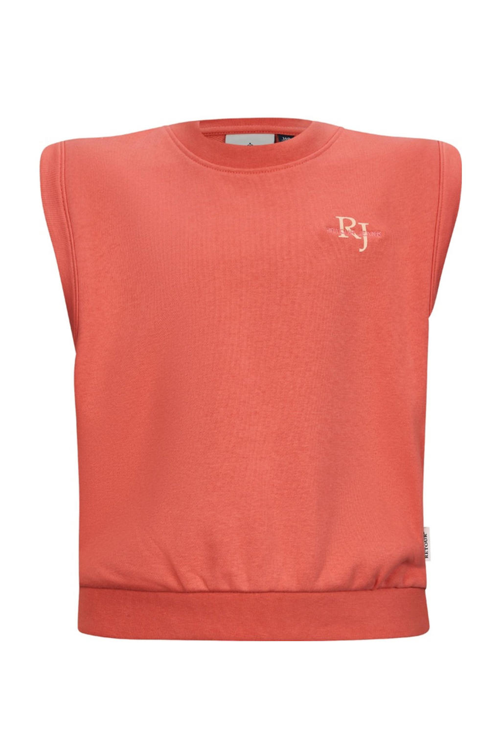 Oranje meisjes Retour Jeans sweater van katoen met backprint en ronde hals