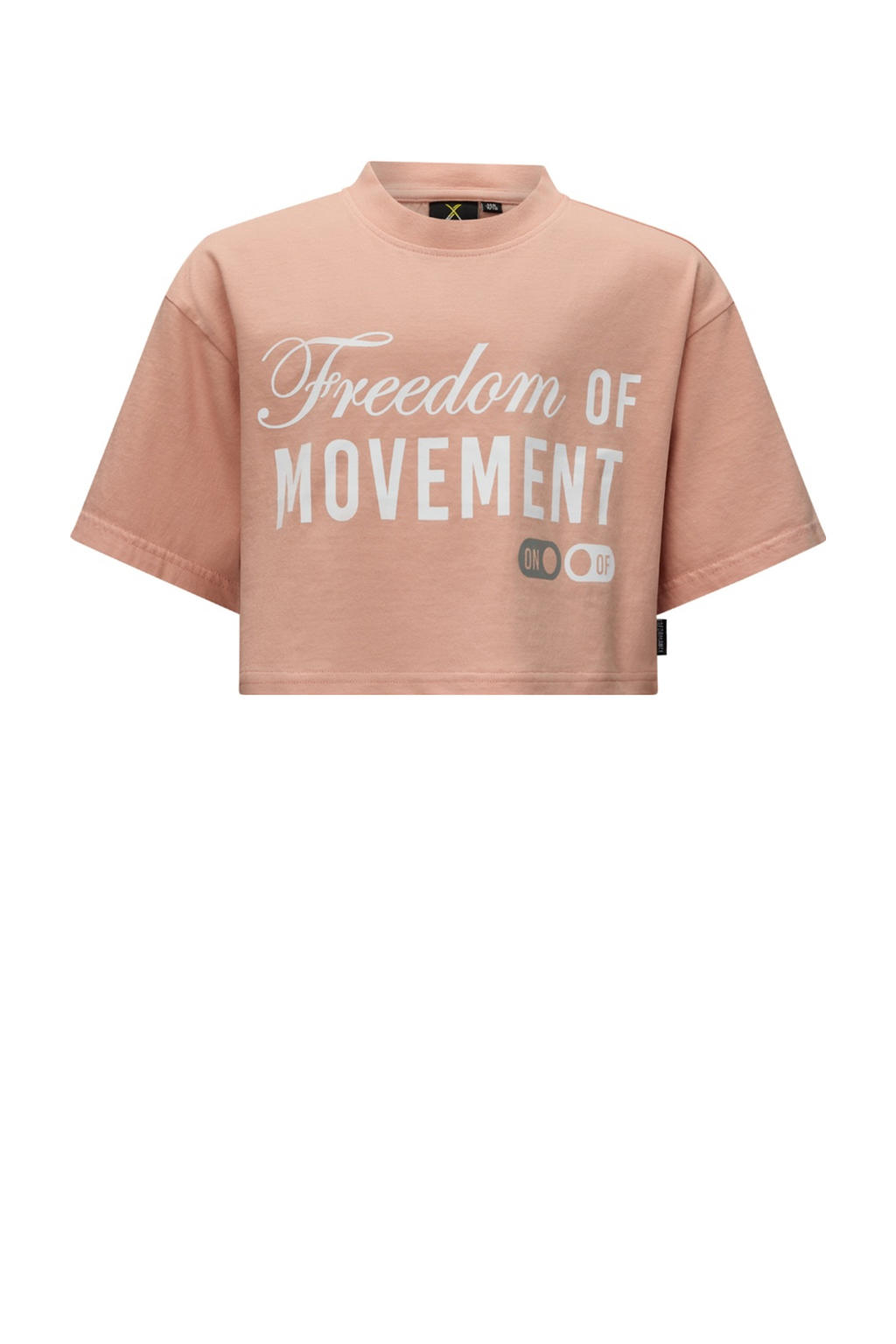 Roze meisjes Retour Performance T-shirt van katoen met printopdruk, korte mouwen en ronde hals