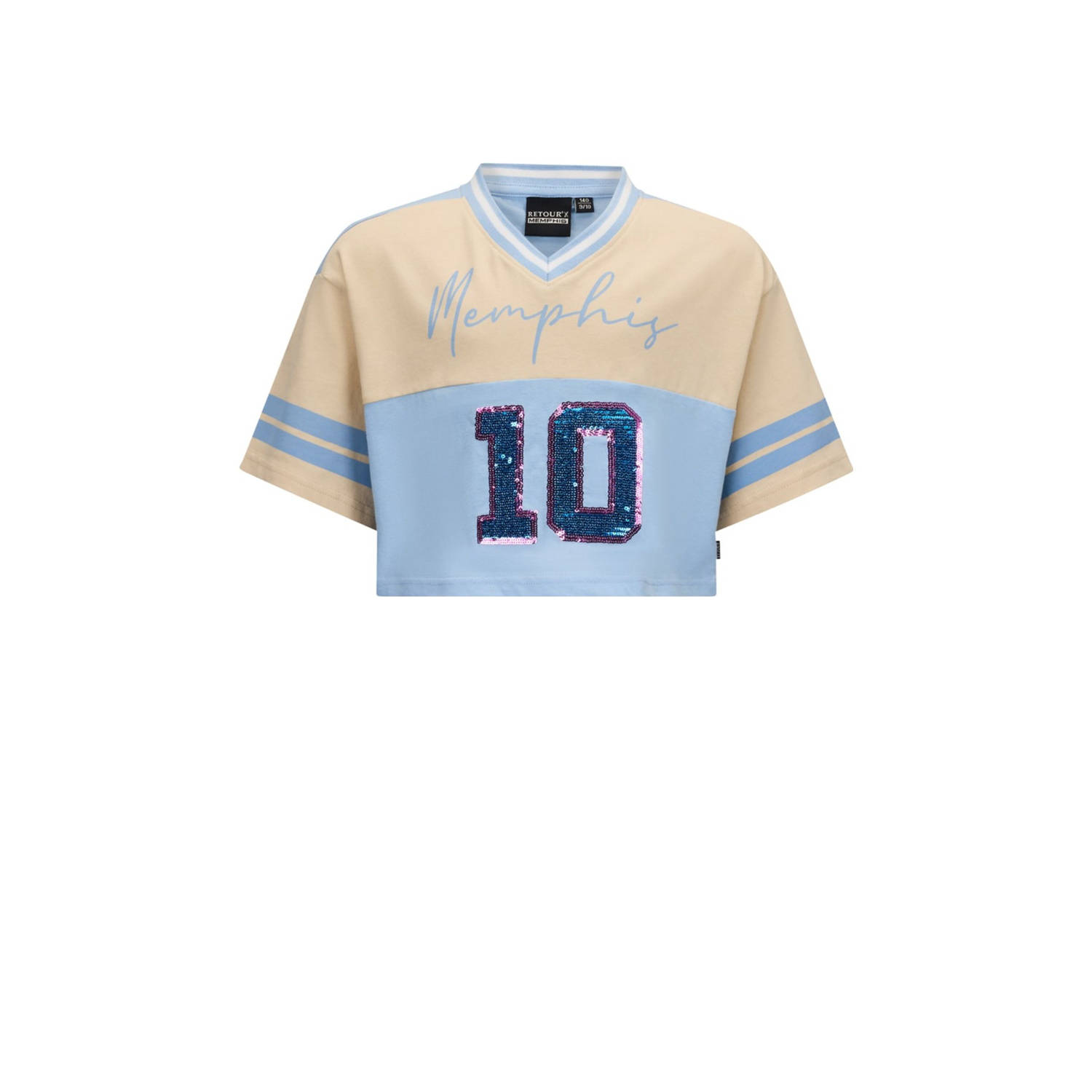 Retour Jeans X Memphis T-shirt ecru met pailletten