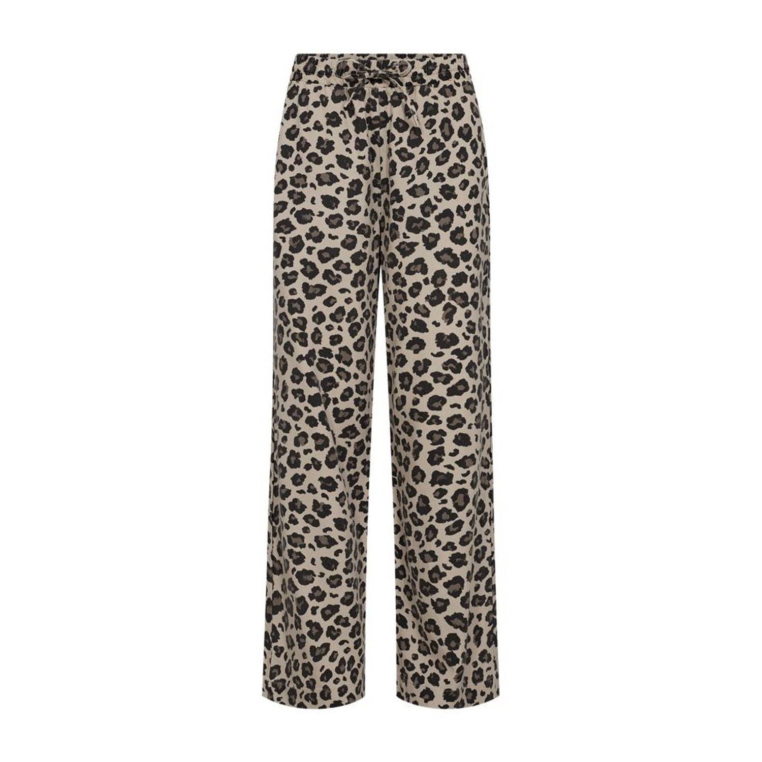 FREEQUENT high waist palazzo broek donkerbruin