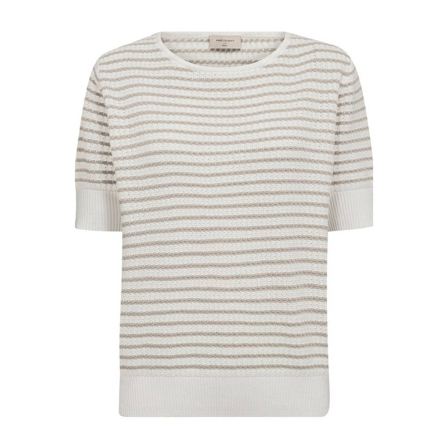 FREEQUENT top taupe fijn gebreid