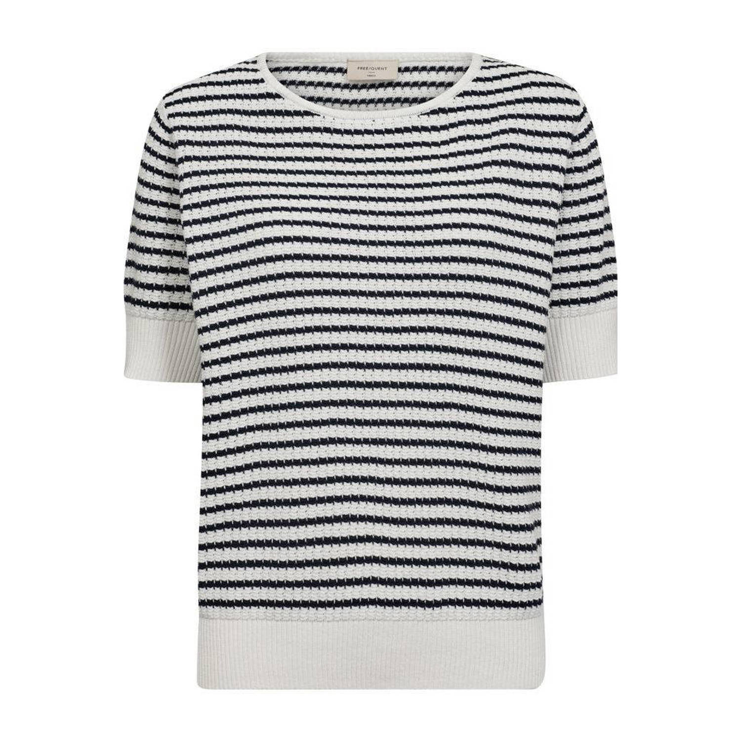 FREEQUENT top donkerblauw fijn gebreid