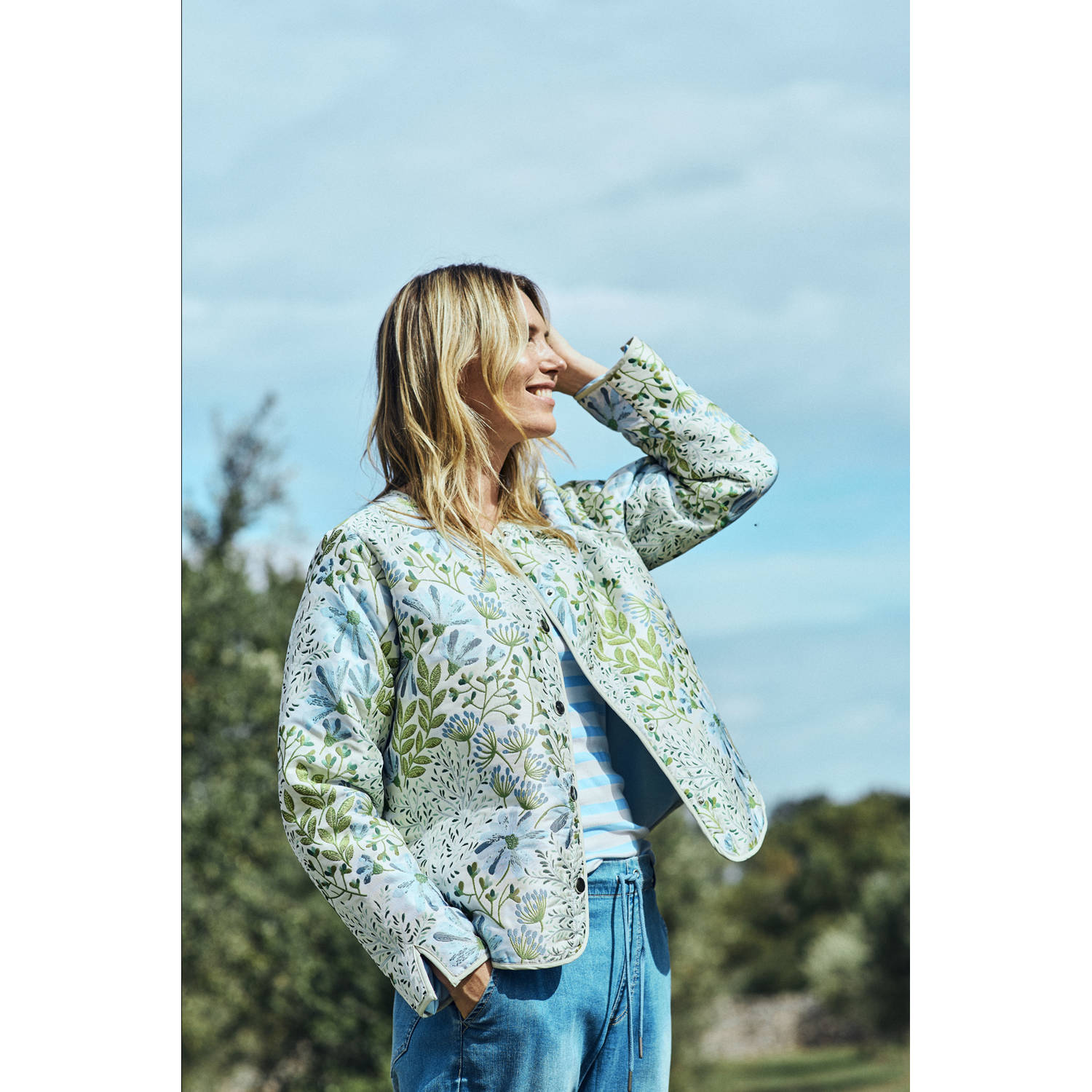 FREEQUENT zomerjas blauw groen