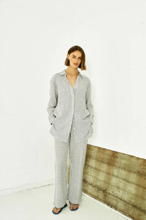 regular waist palazzo broek marine