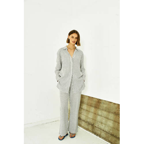 FREEQUENT regular waist palazzo broek marine afbeelding