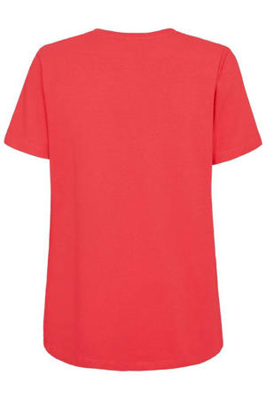 T-shirt koraalrood