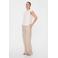 FREEQUENT linnen wide leg regular waist broek zand