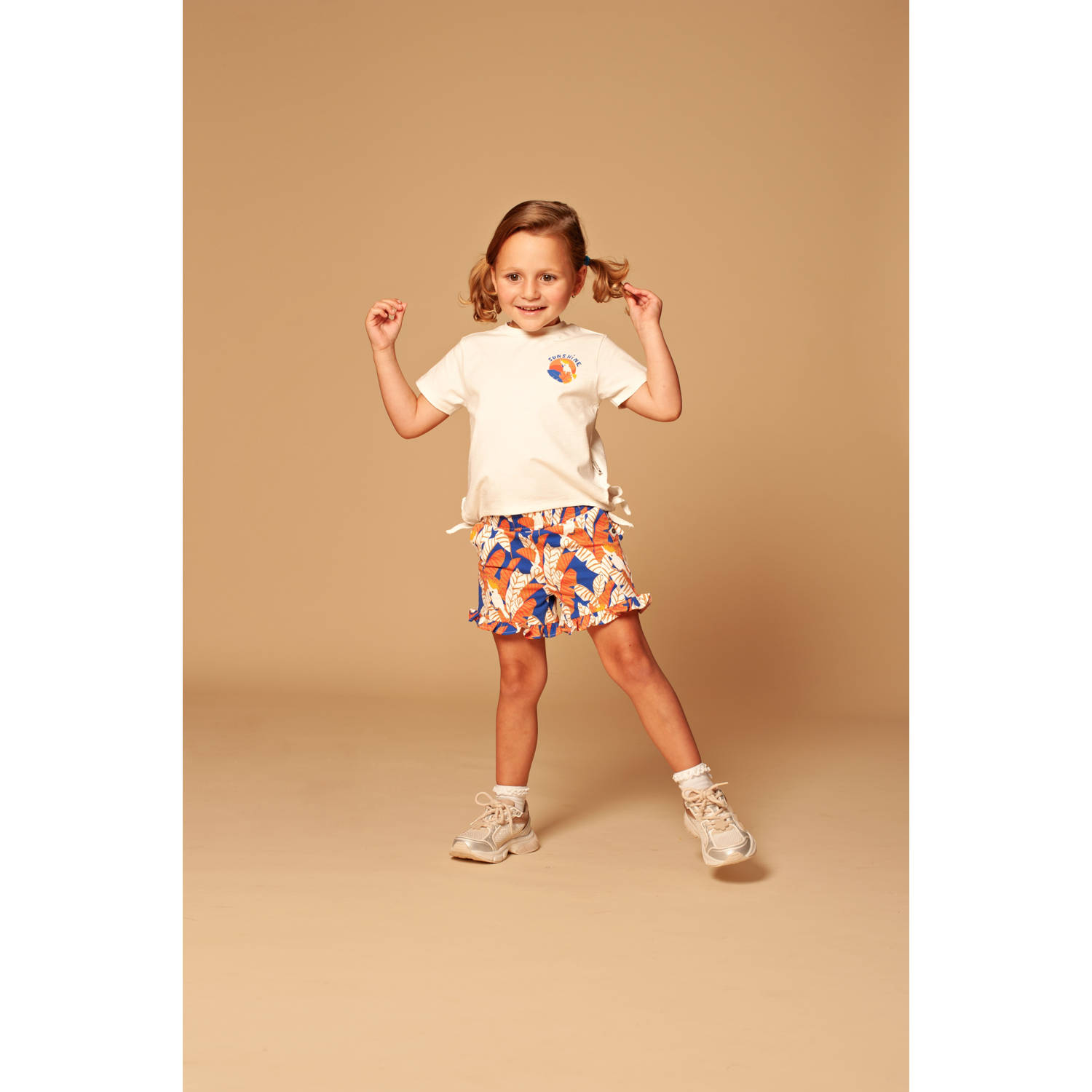 Stains&Stories casual short blauw bruin
