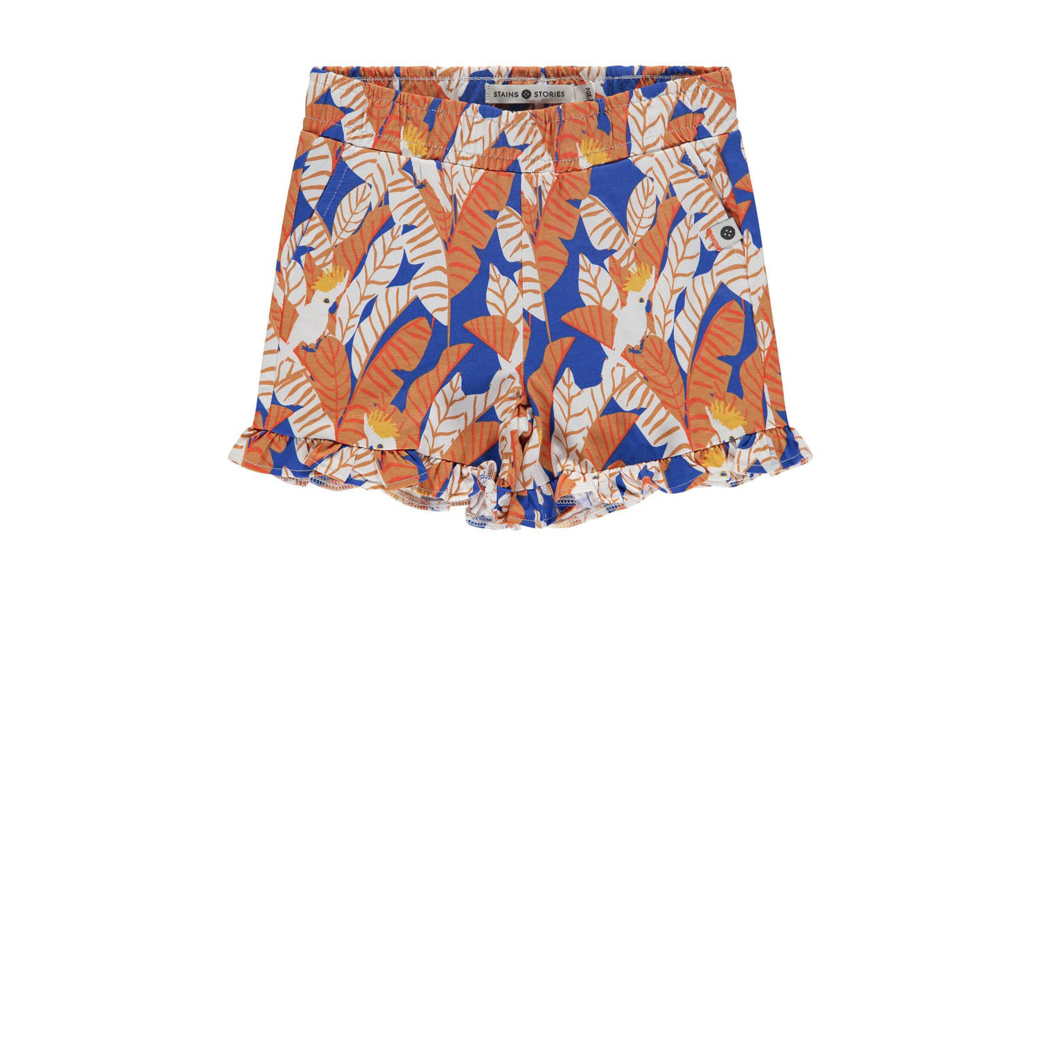 Stains&Stories casual short blauw bruin