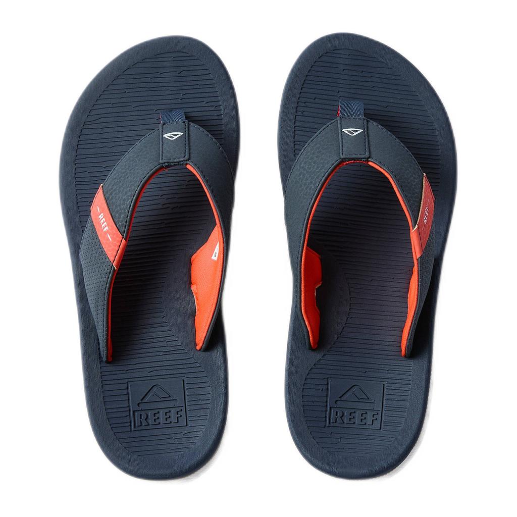 Donkerblauwe jongens Reef Santa Ana teenslippers van imitatieleer