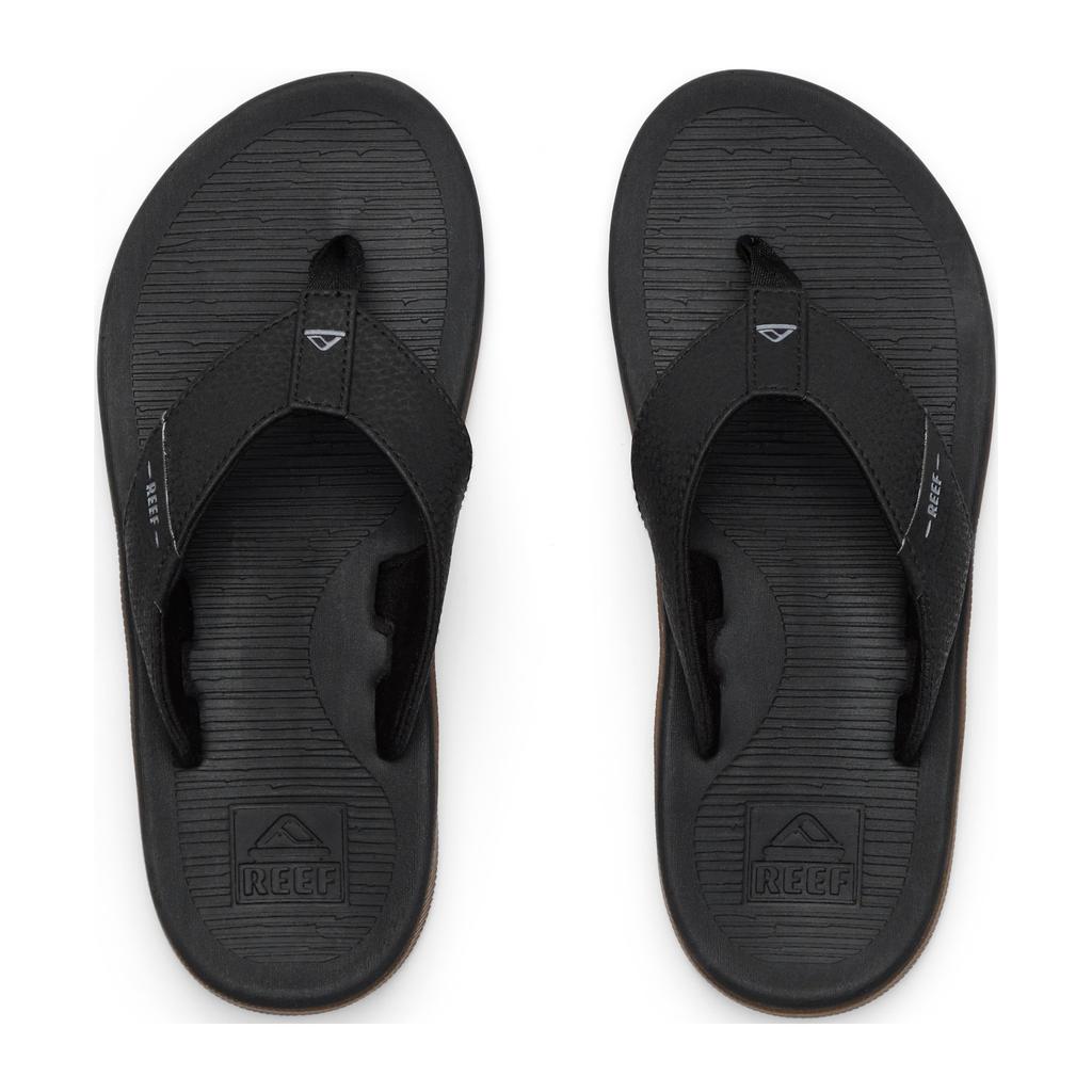 Zwarte jongens Reef Santa Ana teenslippers van tpr/thermoplastisch rubber en textiel