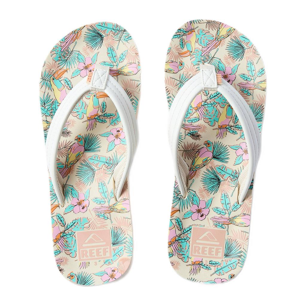 Witte meisjes Reef Kids Ahi teenslippers pastel van rubber