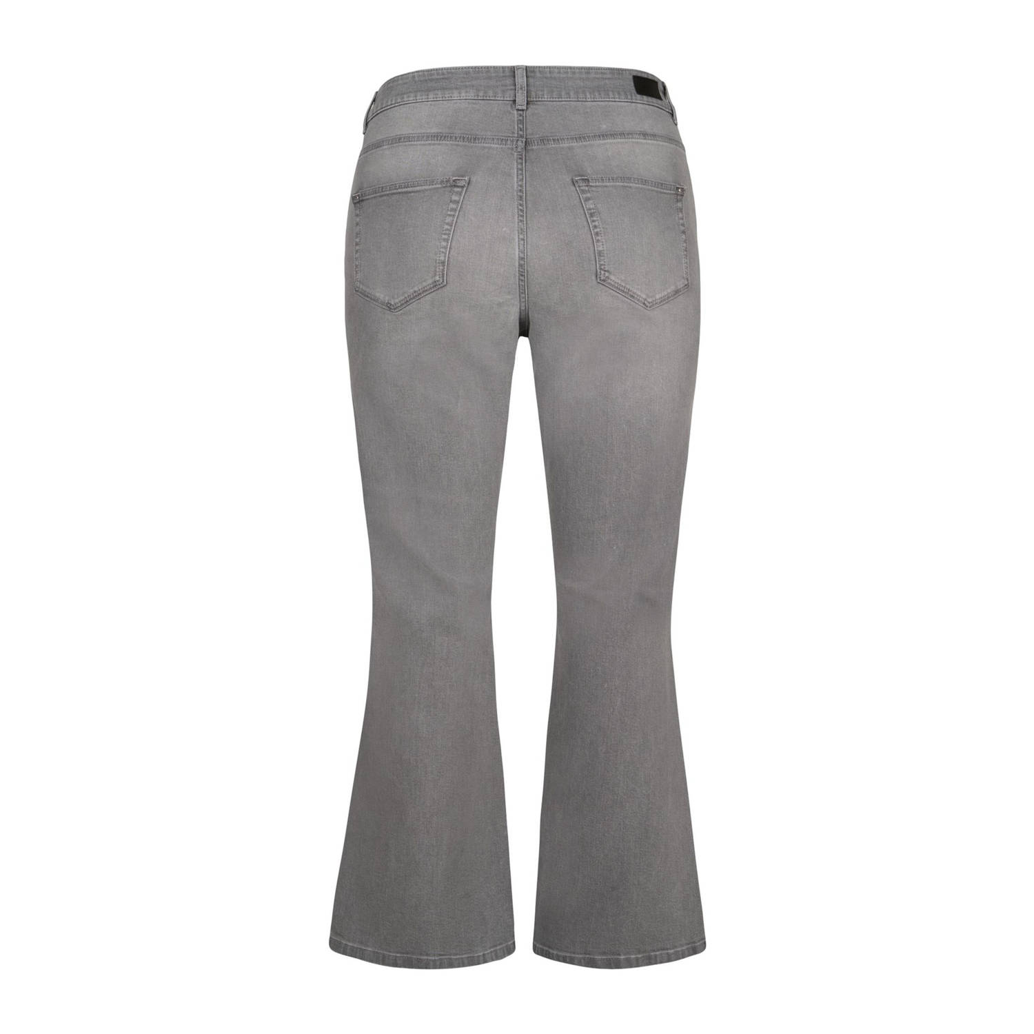 Miss Etam Plus high waist flared jeans grey denim