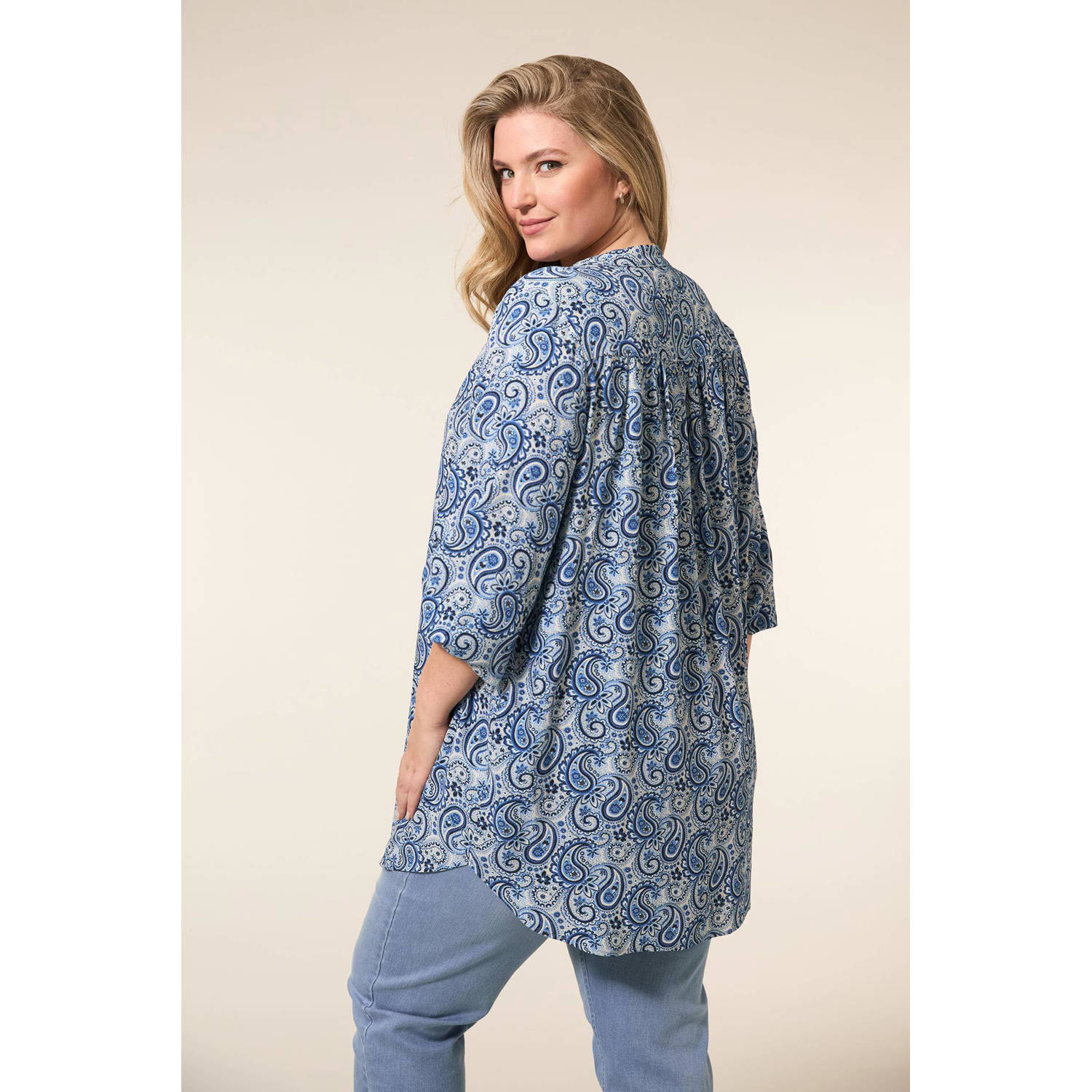 Miss Etam Plus tuniek blauw