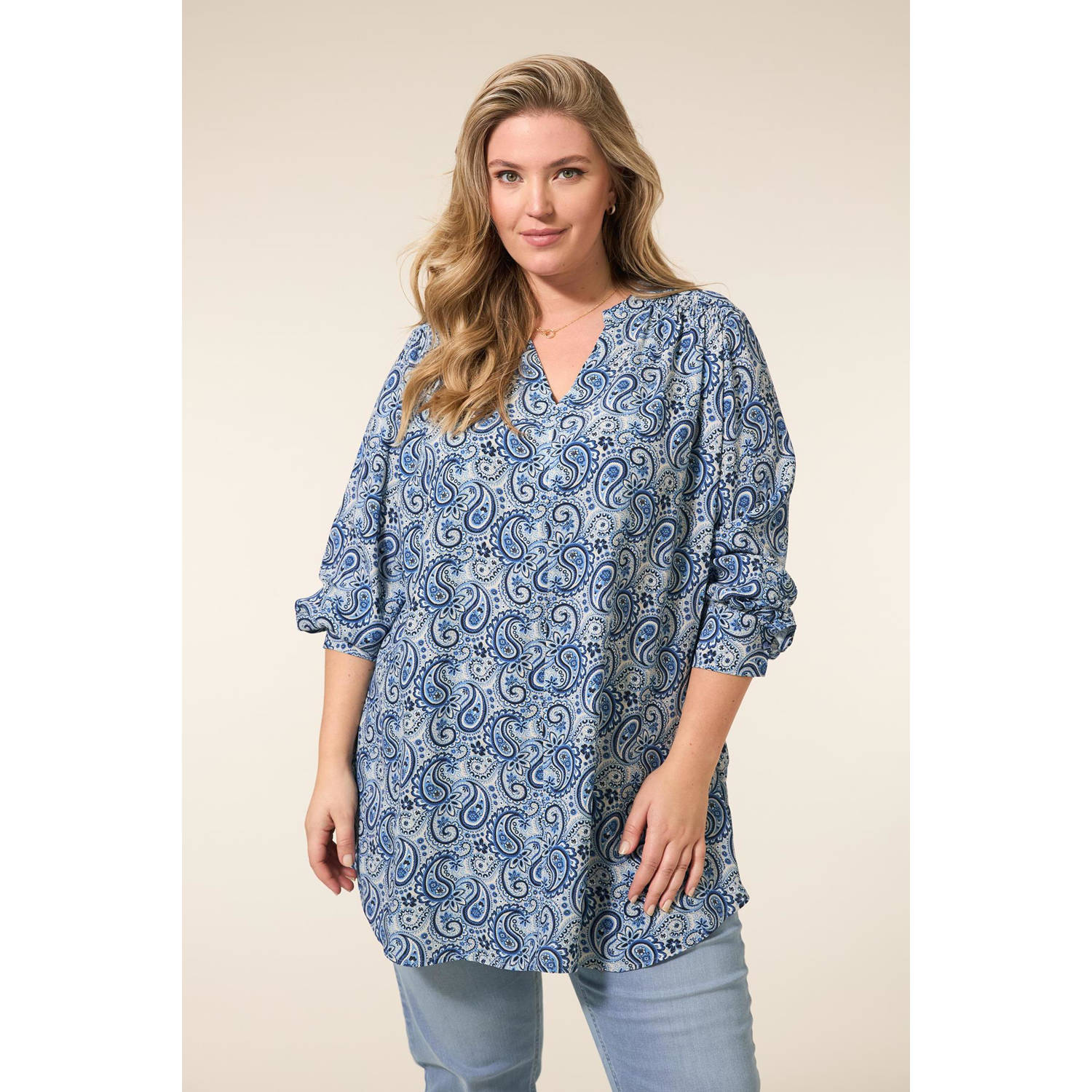 Miss Etam Plus tuniek blauw