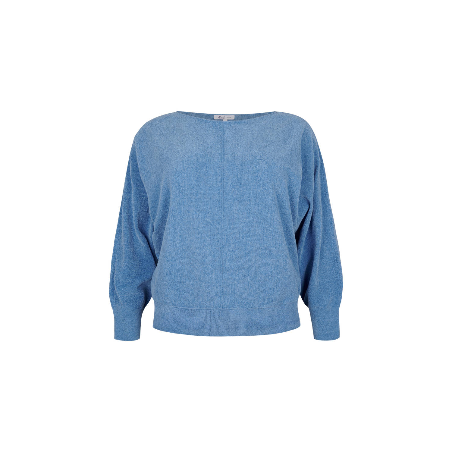 Miss Etam Plus pullover blauw fijn gebreid