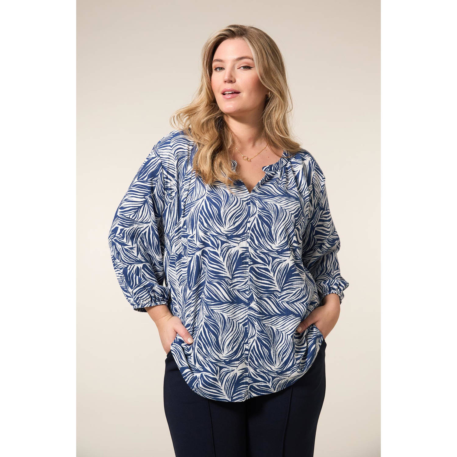 Miss Etam Plus top blauw