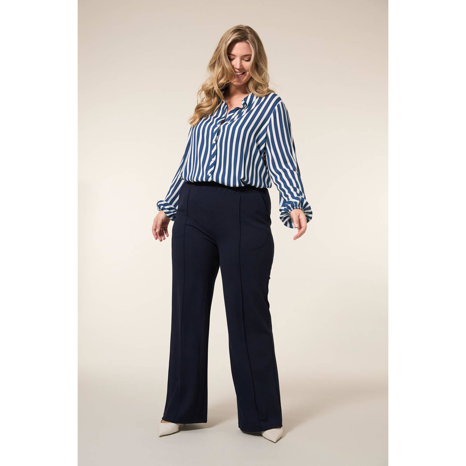 Miss Etam Plus blouse blauw