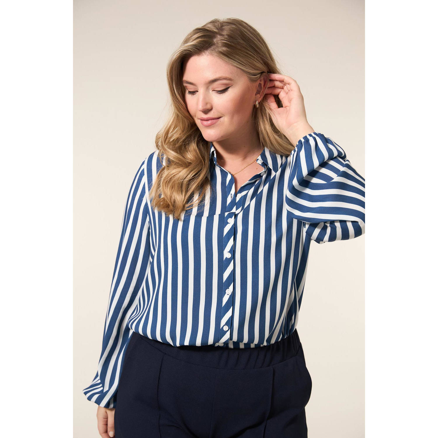 Miss Etam Plus blouse blauw