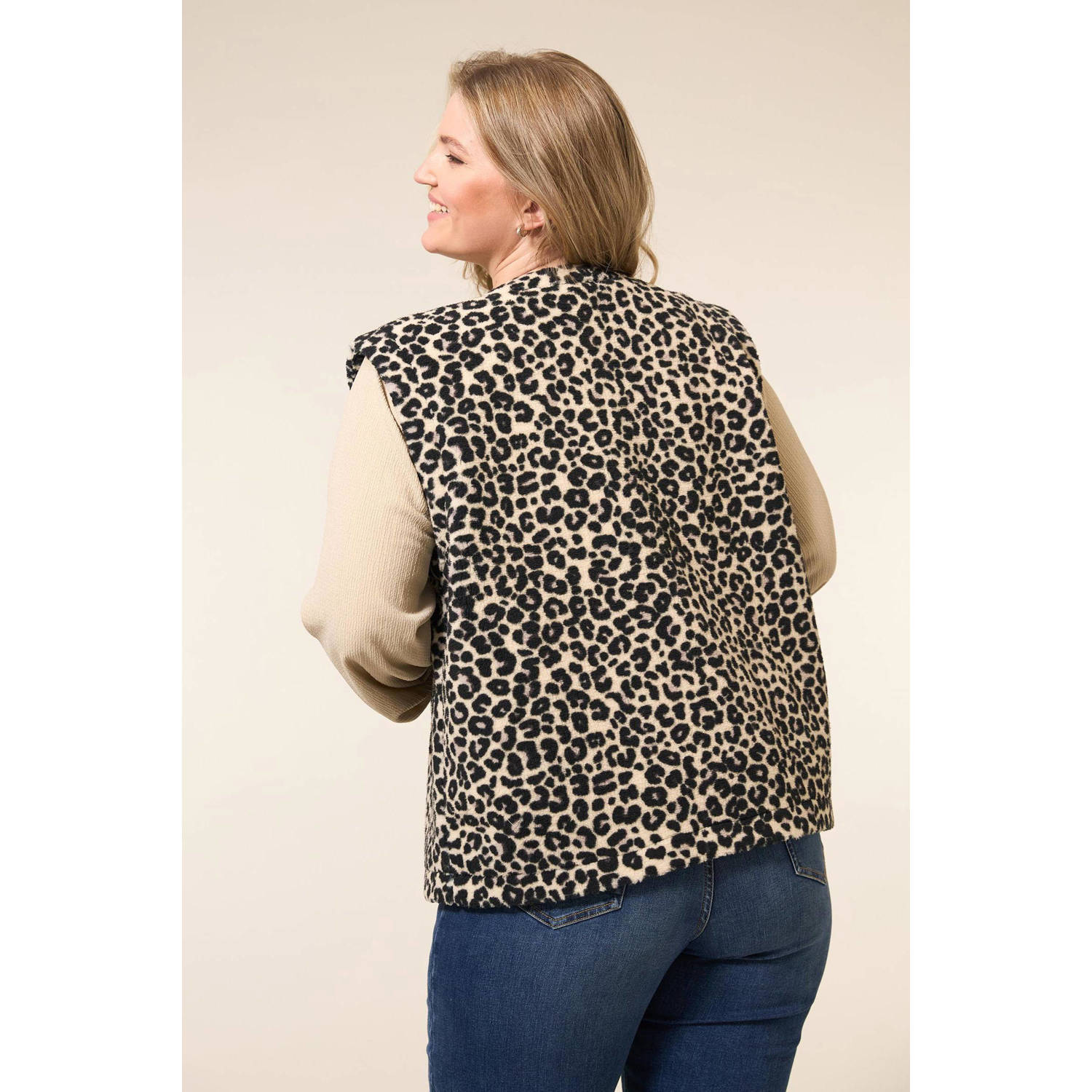Miss Etam Plus gilet zand