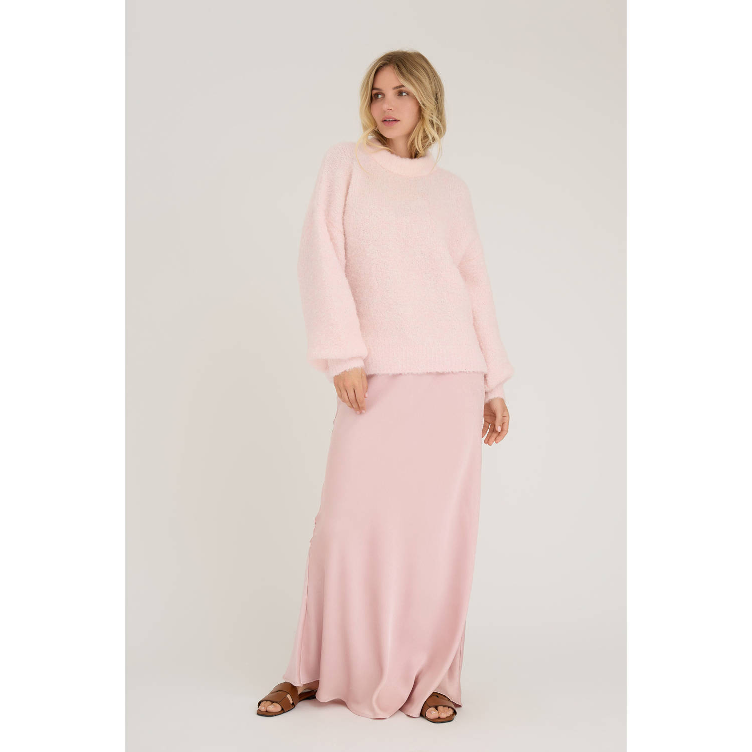 A-View maxi rok lichtroze
