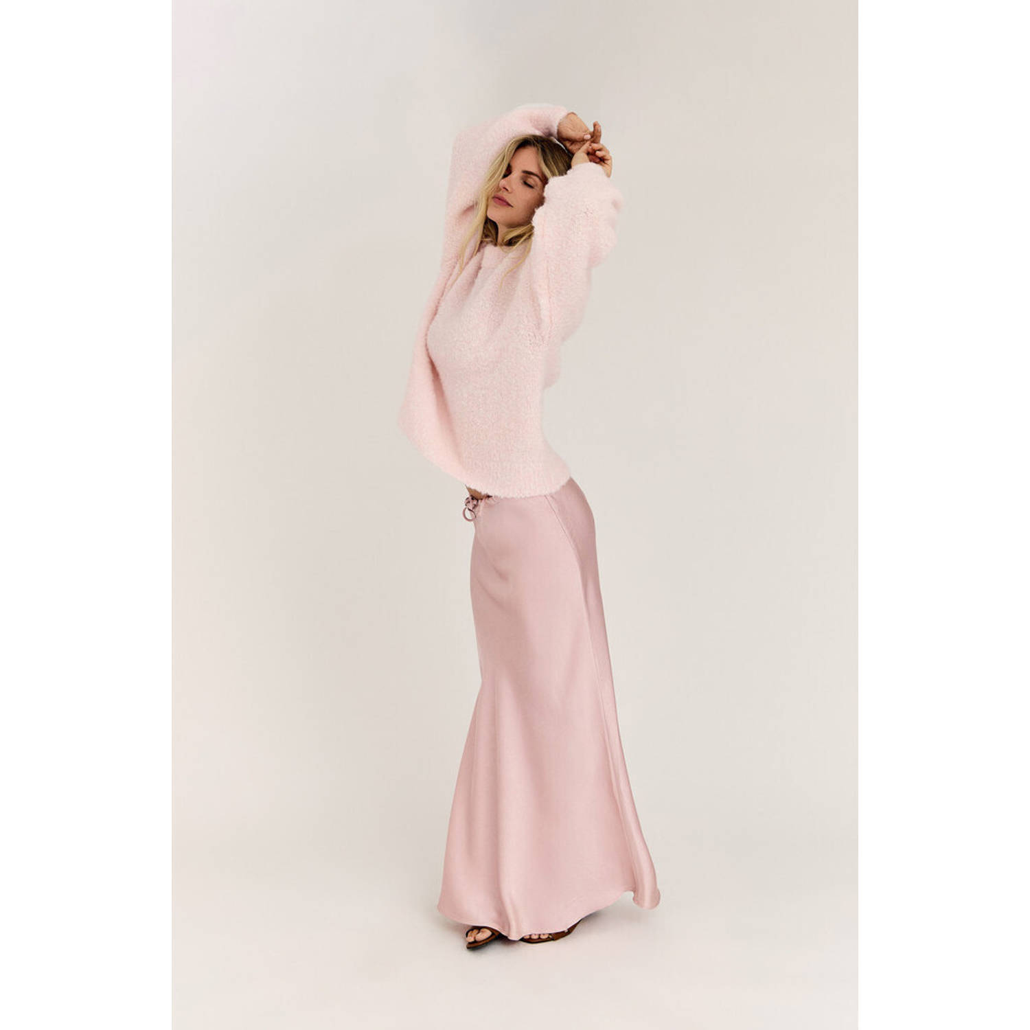 A-View maxi rok lichtroze