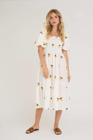 midi jurk wit