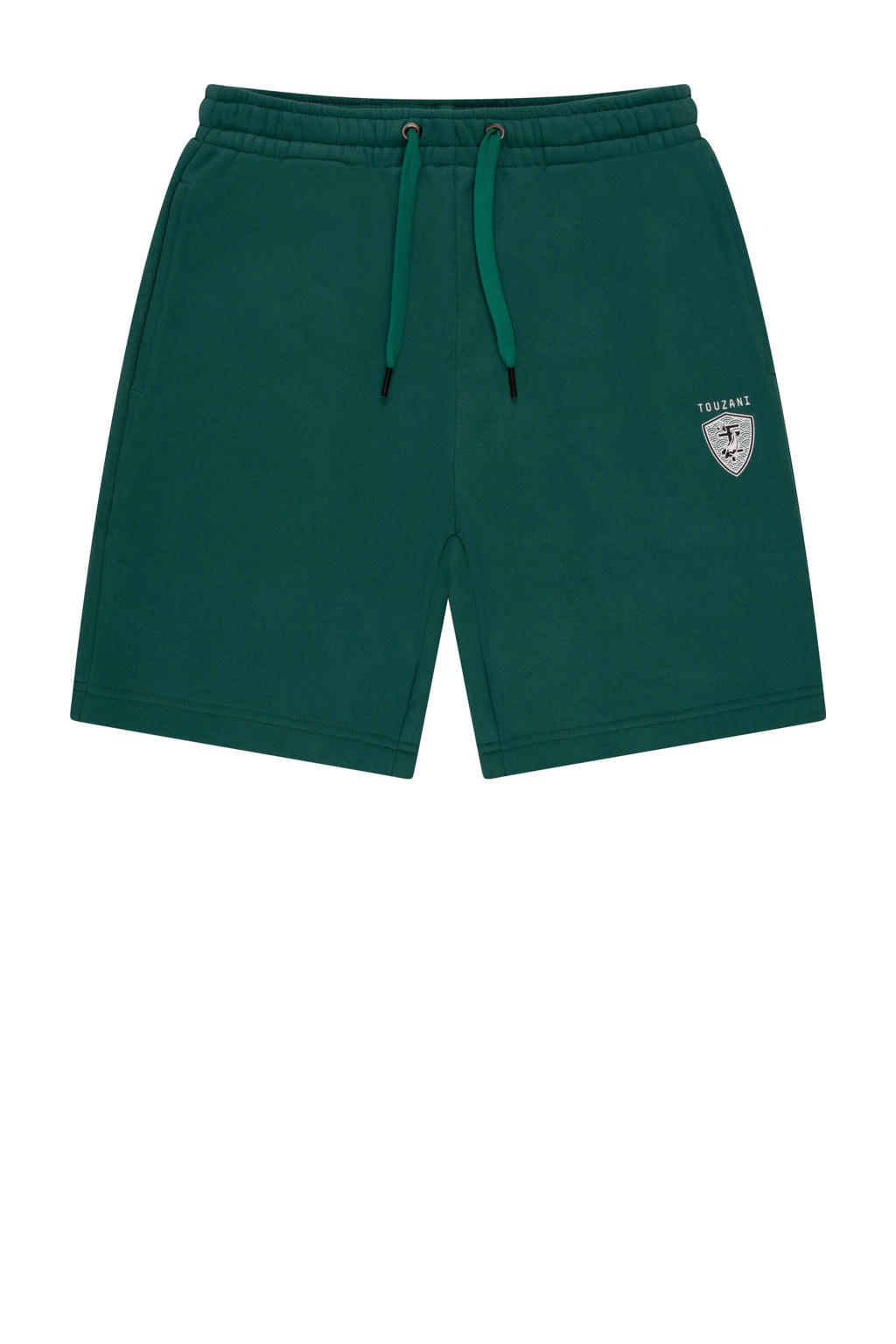 Donkergroene jongens Touzani regular sweatshort van katoen met elastische tailleband met koord en logo dessin