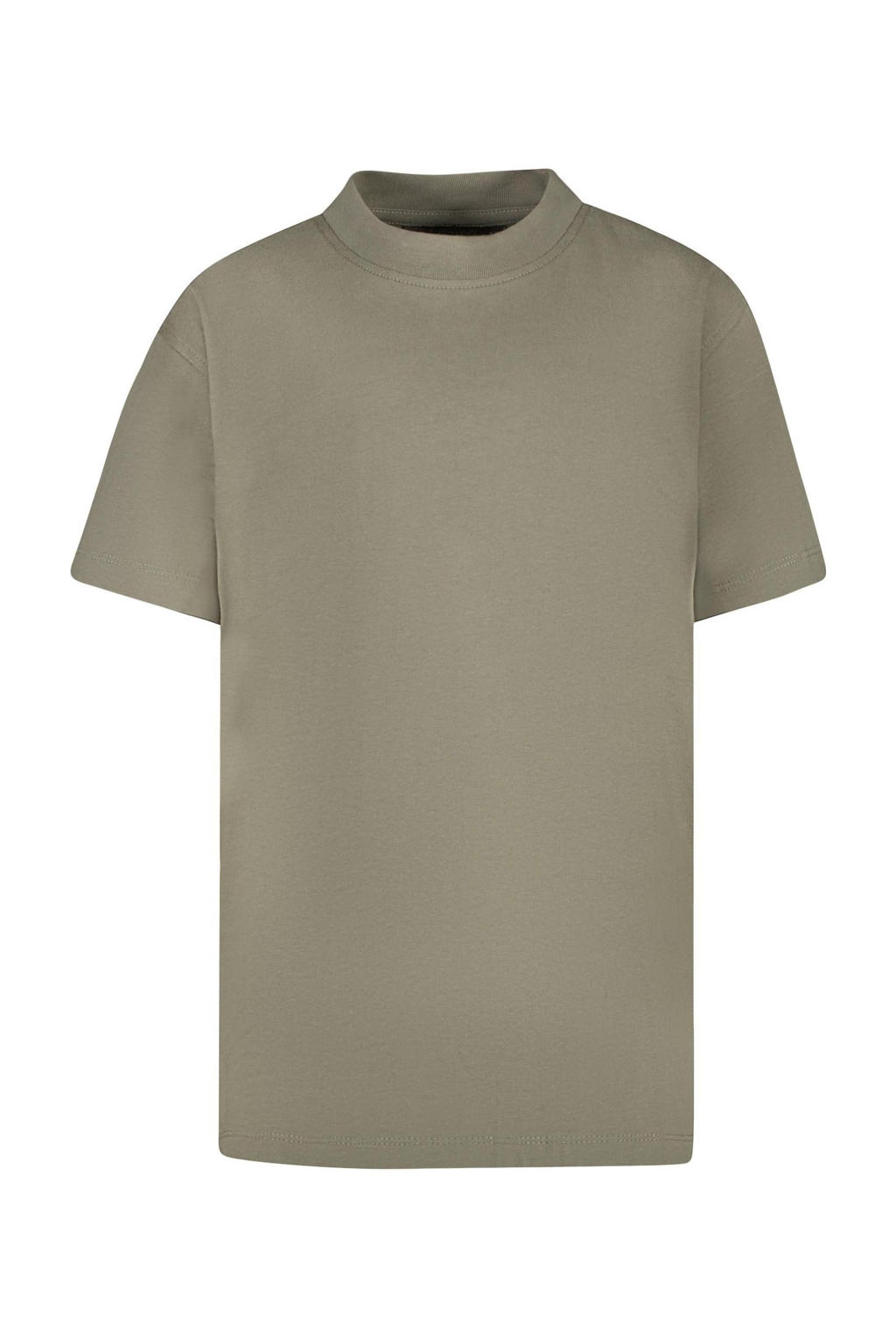 Olijfgroen, geel en blauwe jongens Cars T-shirt van katoen met backprint, korte mouwen en ronde hals