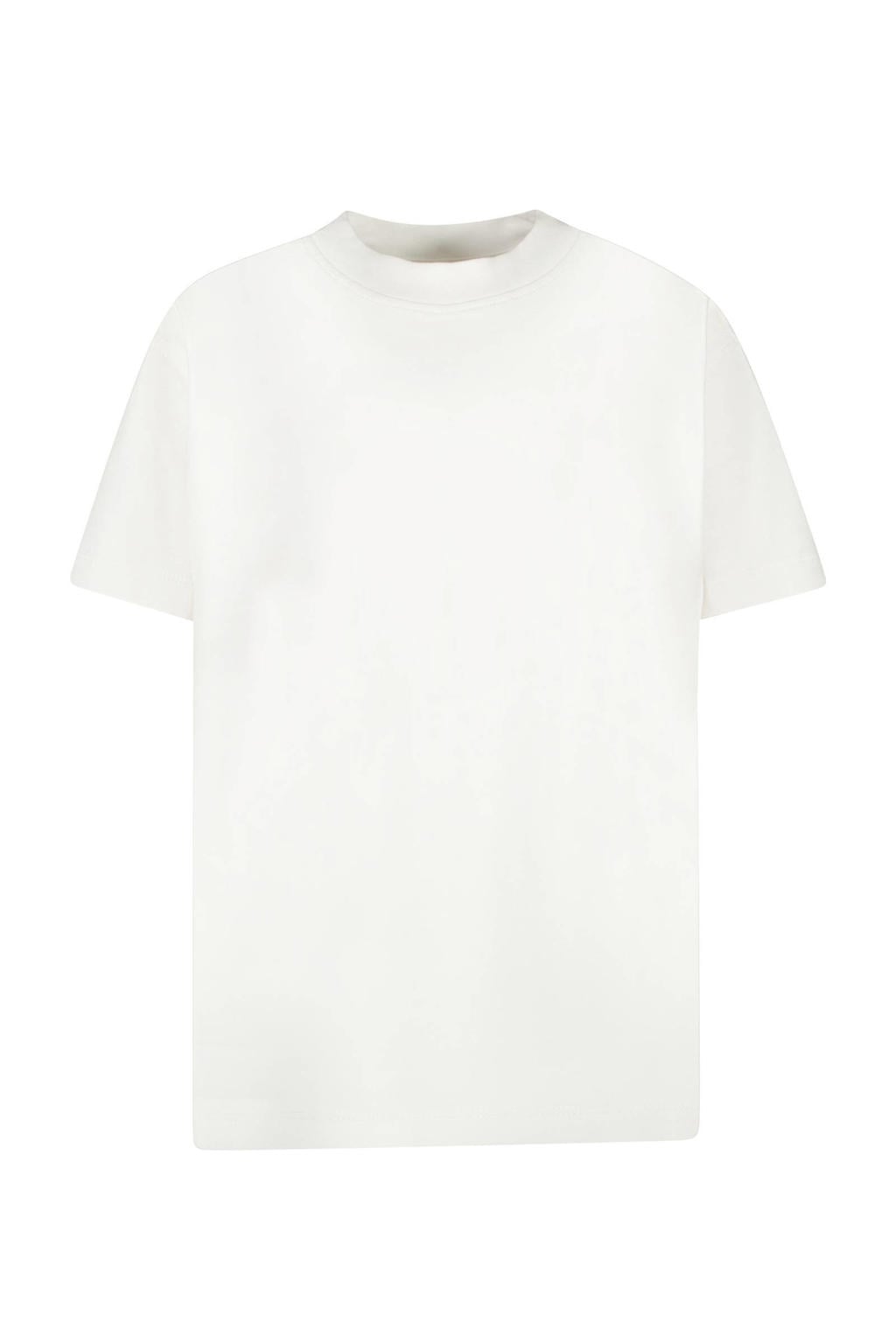 Wit, oranje en groene jongens Cars T-shirt van katoen met backprint, korte mouwen en ronde hals