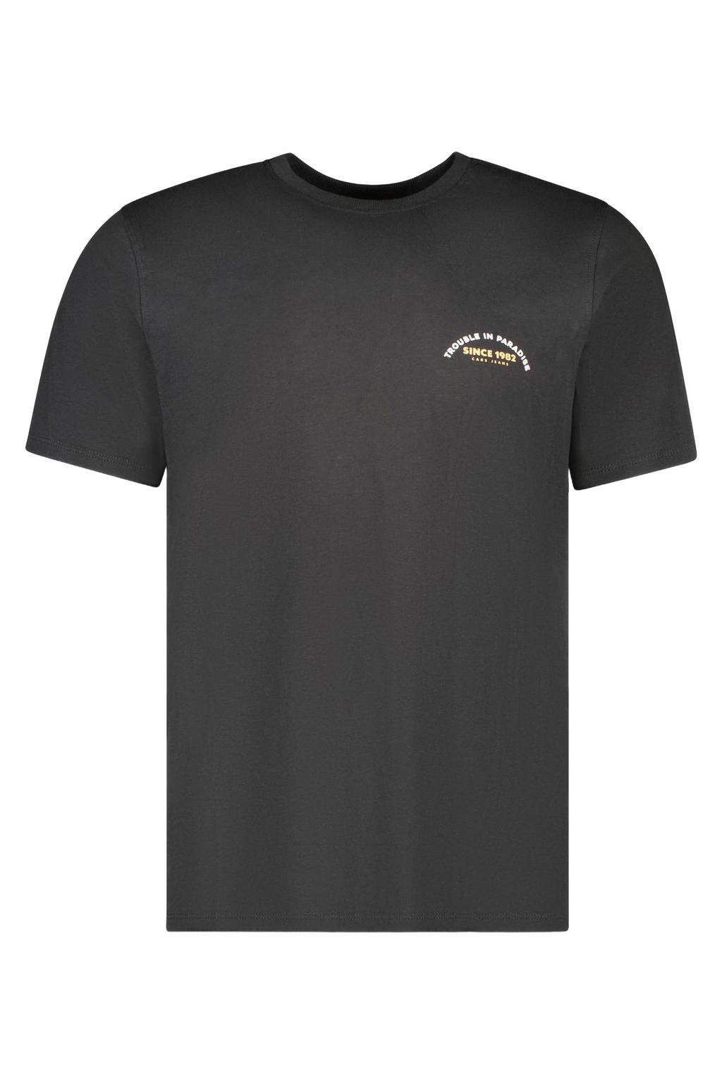 Zwart, geel en witte jongens Cars T-shirt van katoen met backprint, korte mouwen en ronde hals