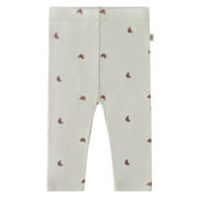 thumbnail: Ecru en bruine jongens A Tiny Story regular babybroek van stretchkatoen met elastische tailleband