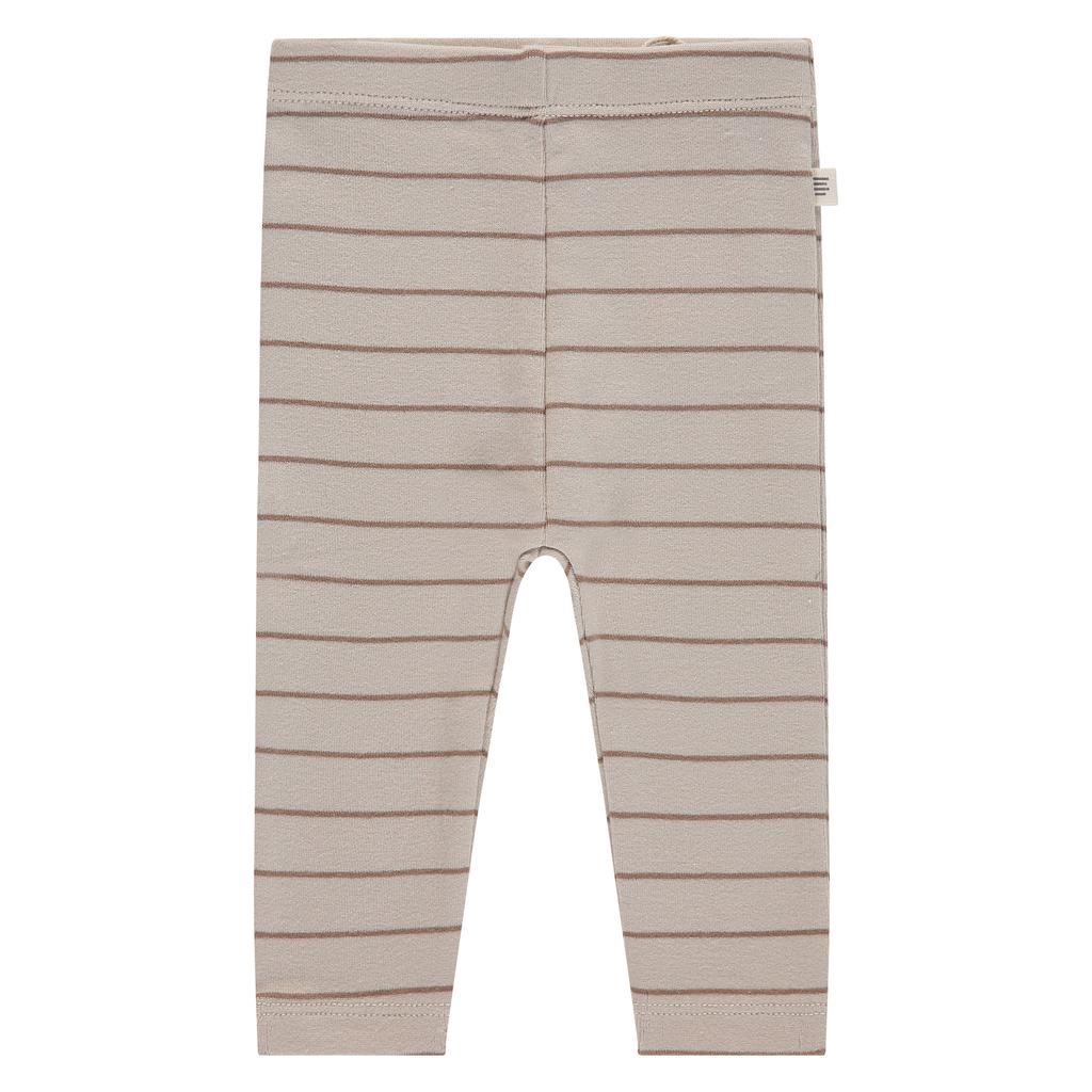 Ecru jongens A Tiny Story regular babybroek van stretchkatoen met elastische tailleband en effen