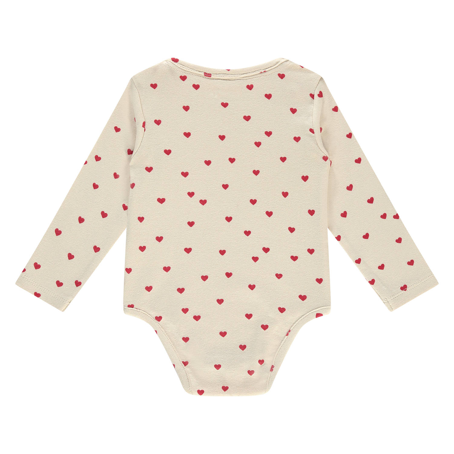 A Tiny Story romper met hartjesprint ecru rood