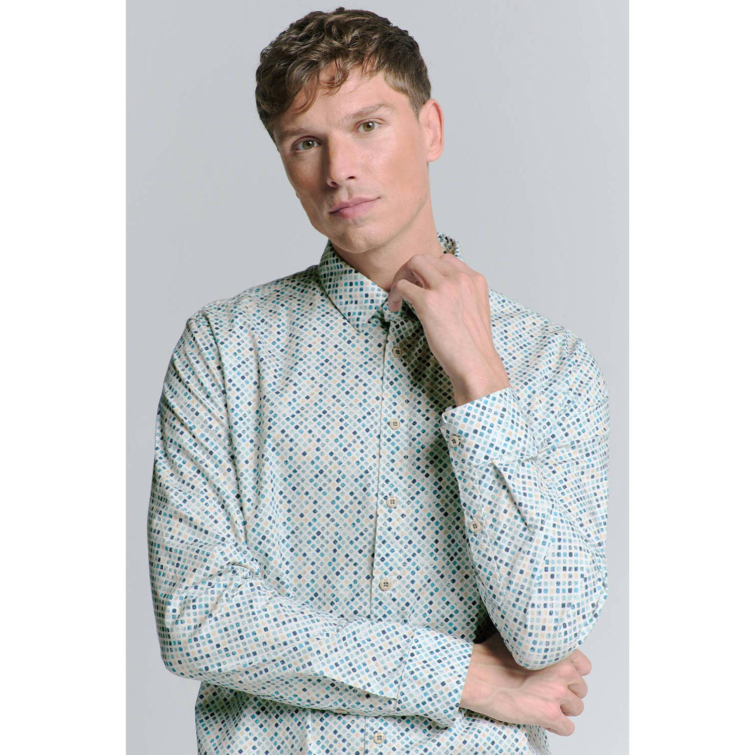 No Excess casual overhemd blauw