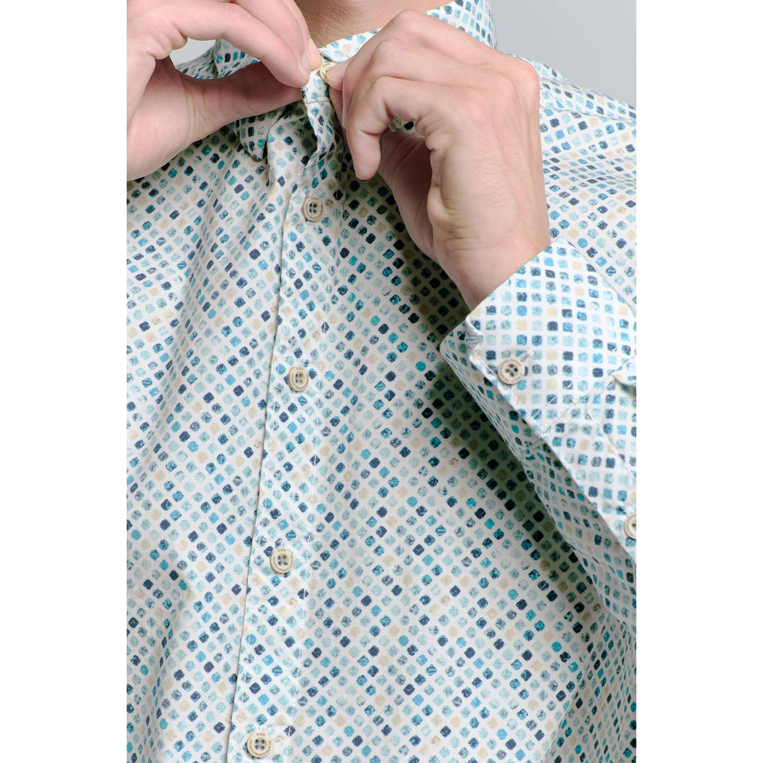 No Excess casual overhemd blauw